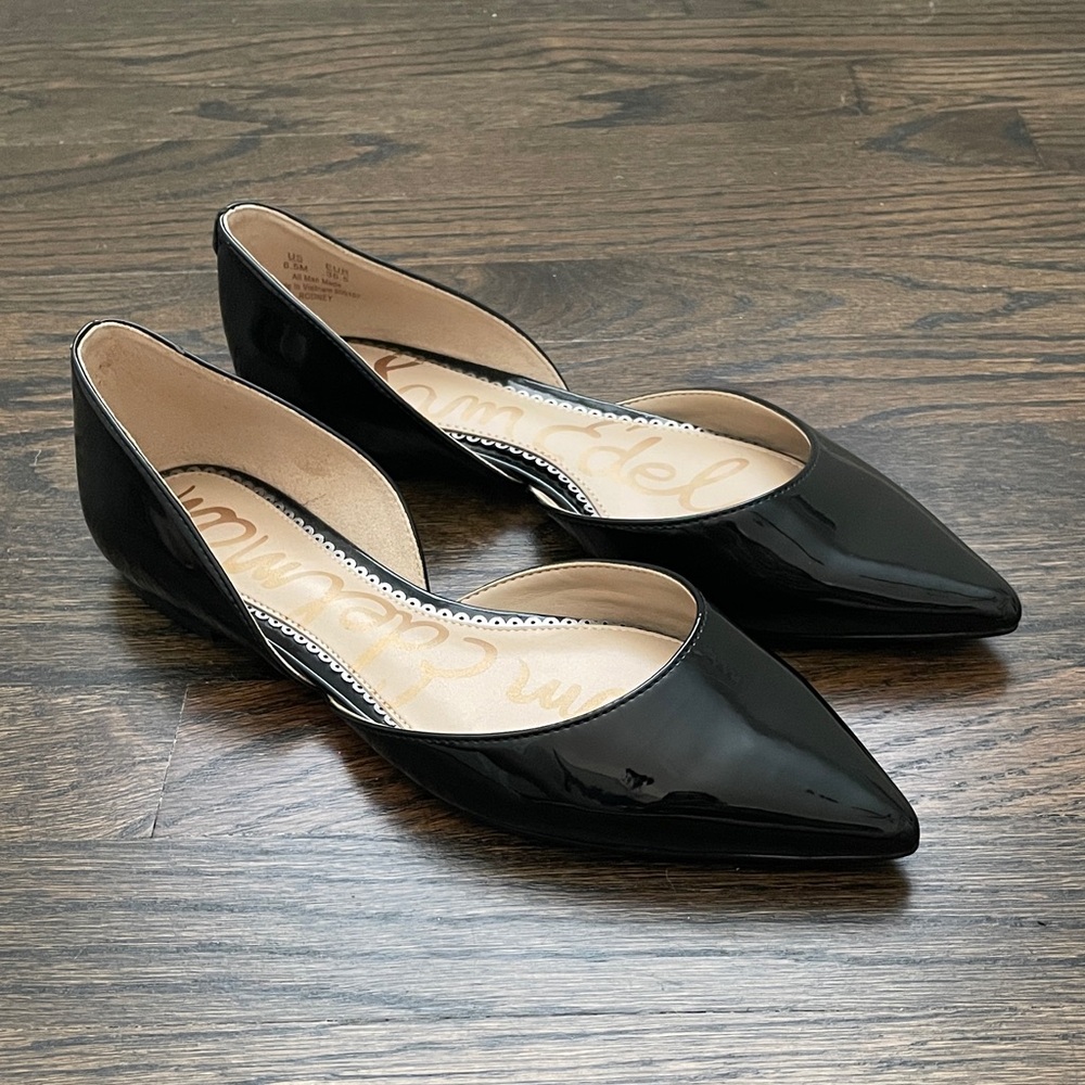 Sam Edelman Black Patent Pointed Toe Flats
